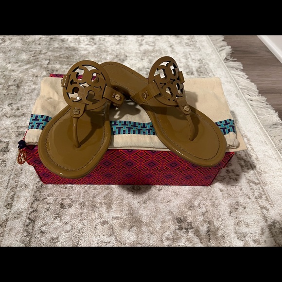Tory Burch Miller Sandals (Sand - Patent) - Size 8
